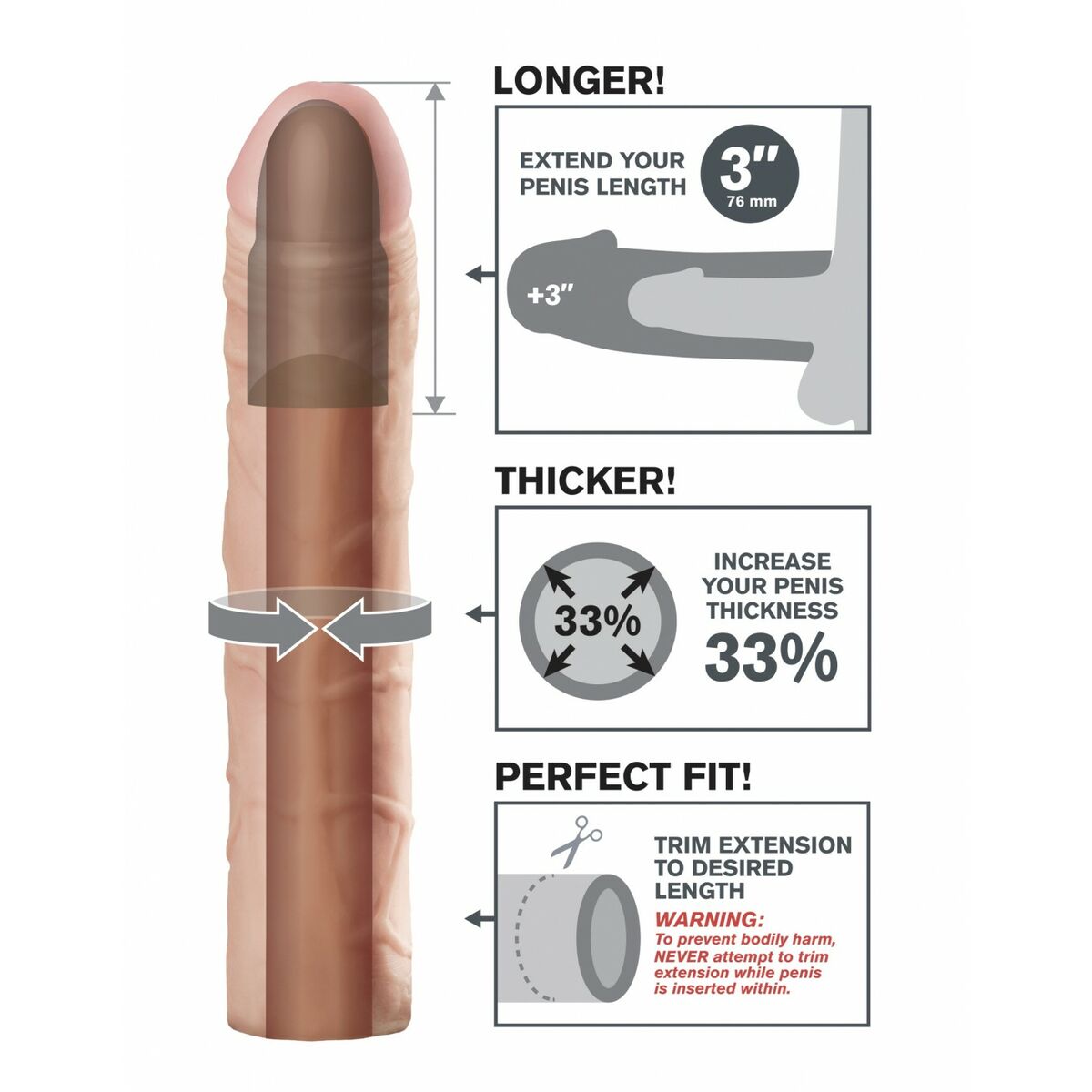 Cover per pene Pipedream Perfect 3 Naturale