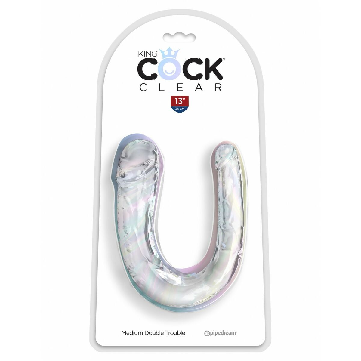 Masturbatore Doppia Penetrazione Pipedream - King Cock Trasparente