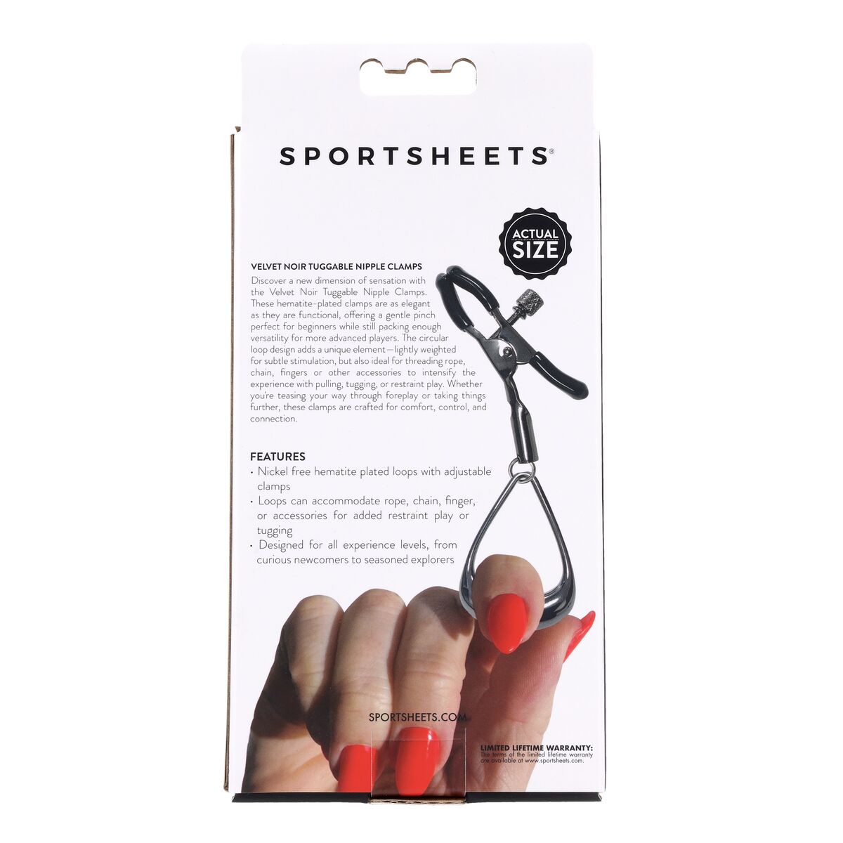 Catena di Morsetti per Capezzoli Sportsheets Velvet Noir