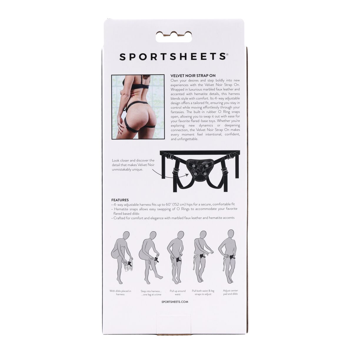 Imbracatura per dildo Sportsheets Velvet Noir