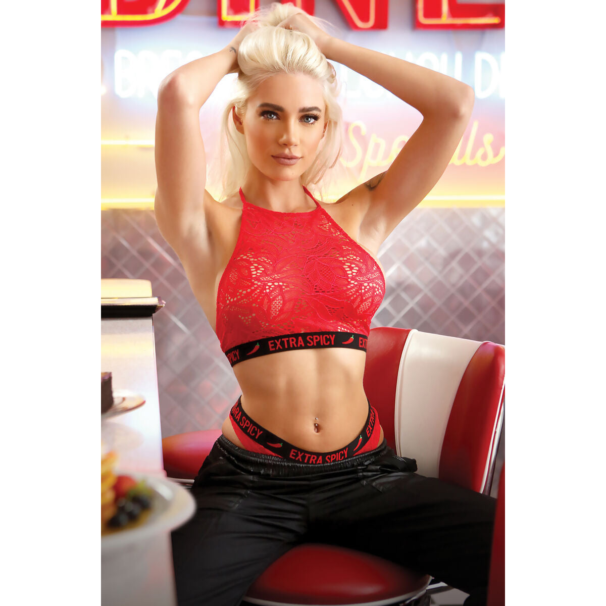 Set di Lingerie Fantasy Lingerie Rosso (S/M)