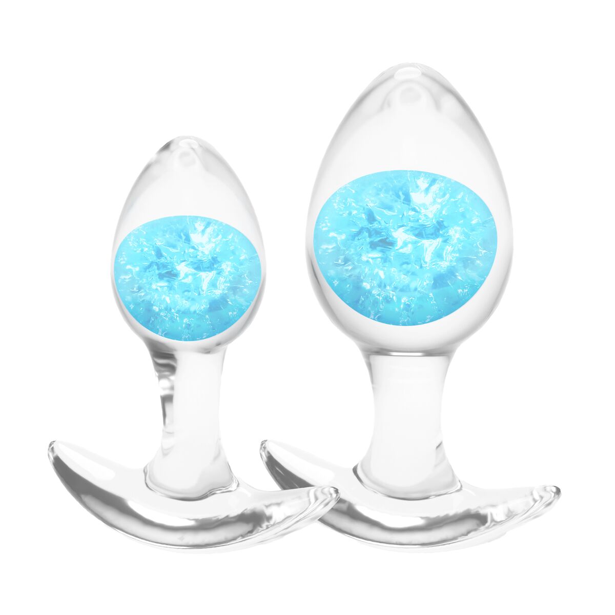 Plug Anale NS Novelties Glams Azzurro 2 Pezzi (7 cm) (8 cm)