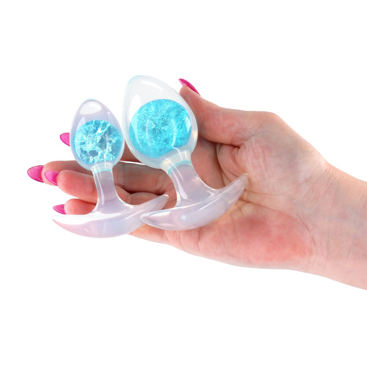 Plug Anale NS Novelties Glams Azzurro 2 Pezzi (7 cm) (8 cm)