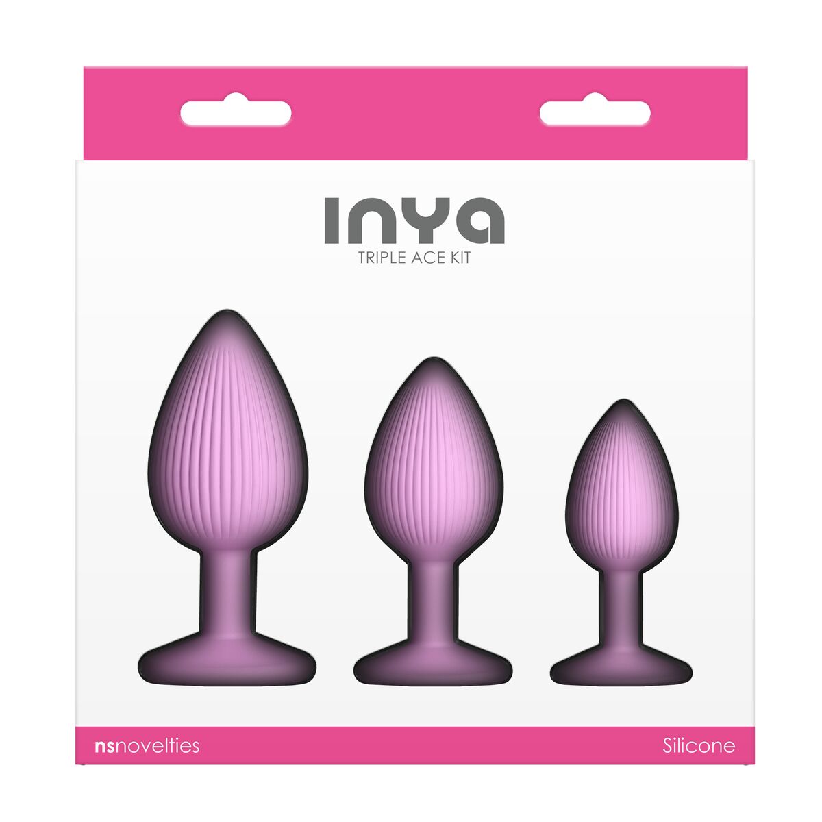 Plug Anale NS Novelties Inya Rosa 3 Pezzi (7,6 cm) (8,5 cm) (6,3 cm)