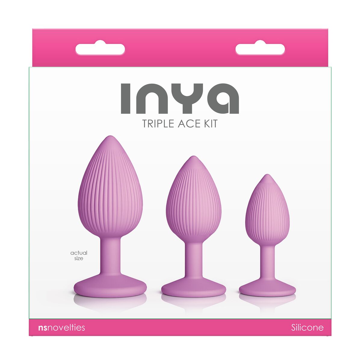 Plug Anale NS Novelties Inya Rosa 3 Pezzi (7,6 cm) (8,5 cm) (6,3 cm)