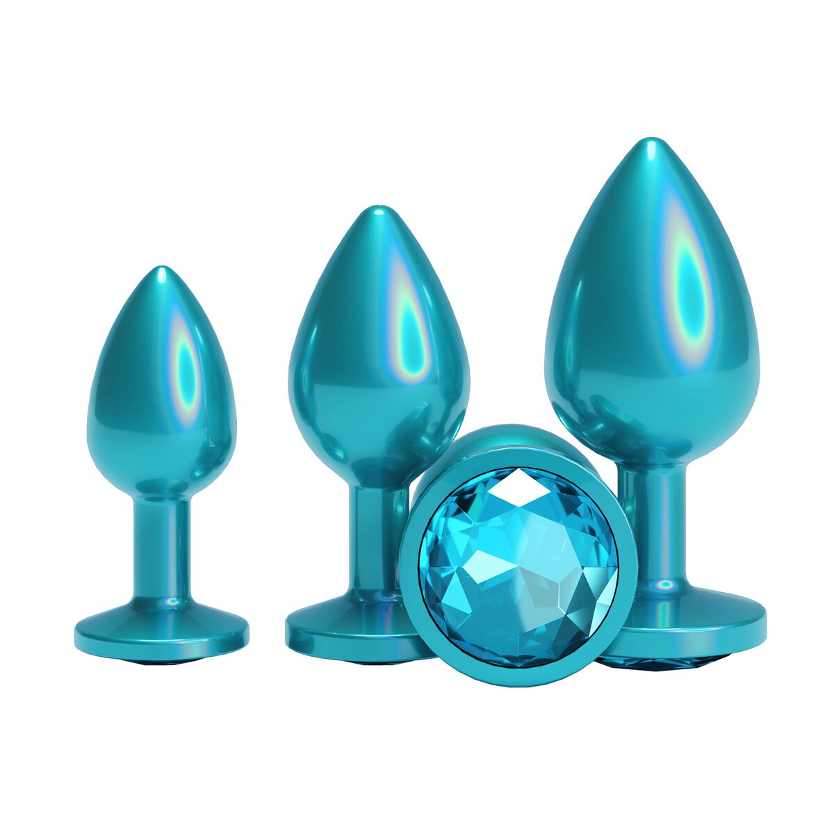 Plug Anale NS Novelties Rear Assets Azzurro 3 Pezzi (9,5 cm) (7 cm) (8,2 cm)