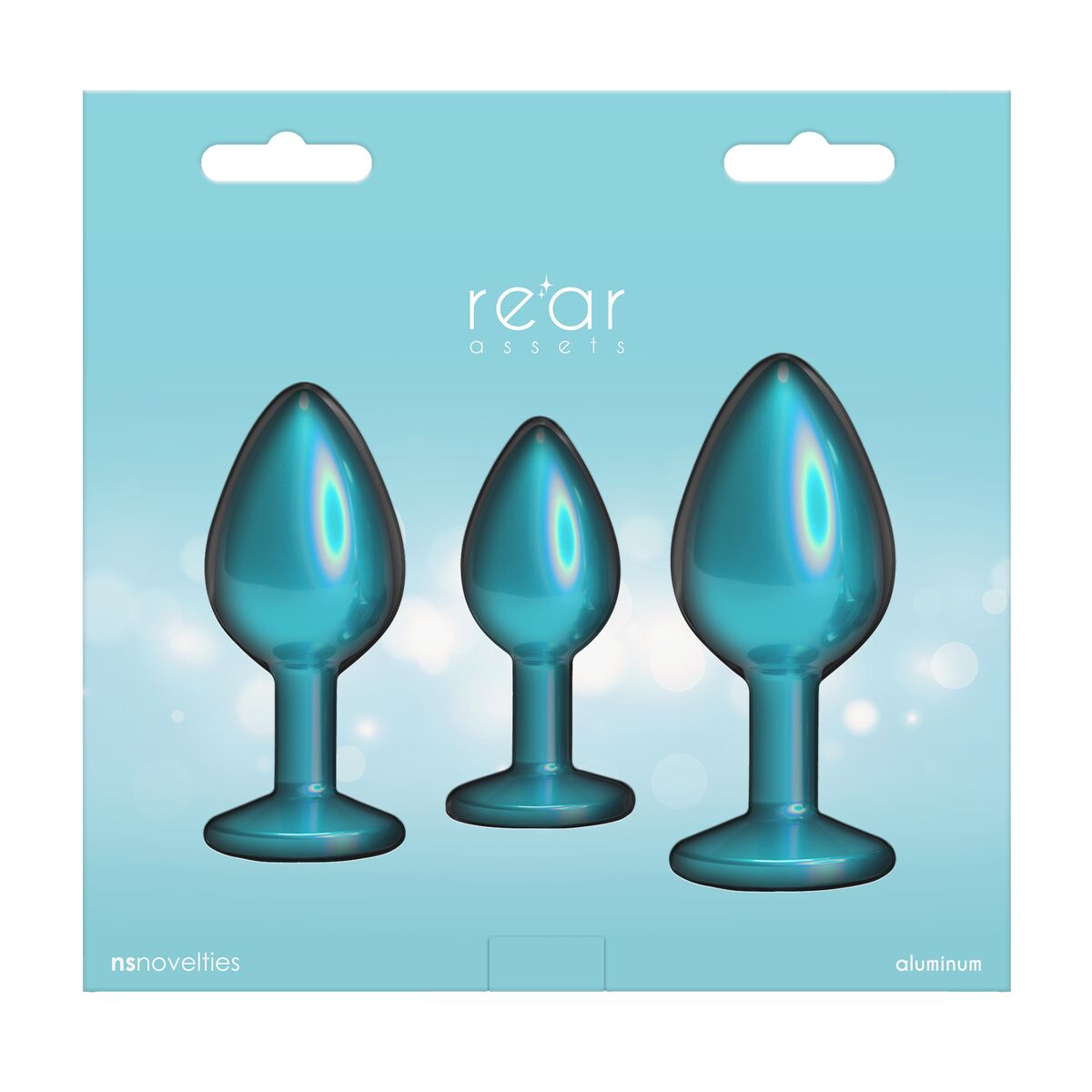 Plug Anale NS Novelties Rear Assets Azzurro 3 Pezzi (9,5 cm) (7 cm) (8,2 cm)
