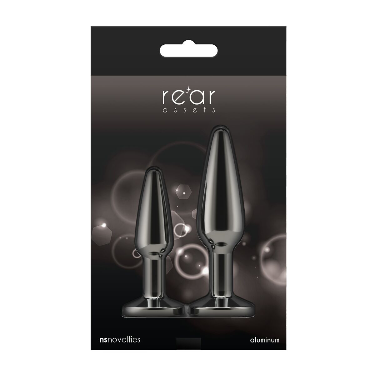 Plug Anale NS Novelties Rear Assets Nero 2 Pezzi (8,3 cm) (6,9 cm)