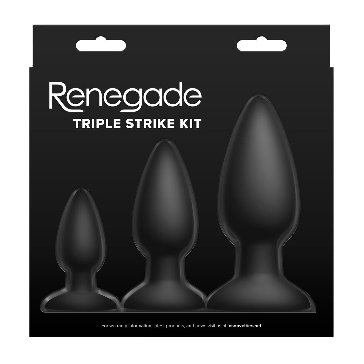 Plug Anale NS Novelties Renegade Nero 3 Pezzi (7,6 cm) (10 cm) (5,7 cm)