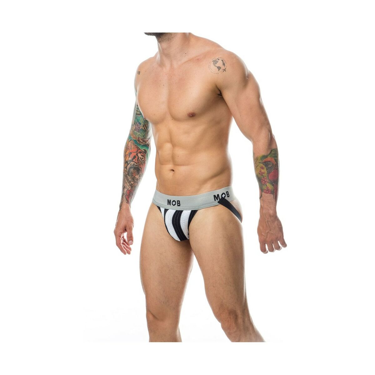 Tanga Mob Eroticwear Bianco Nero L