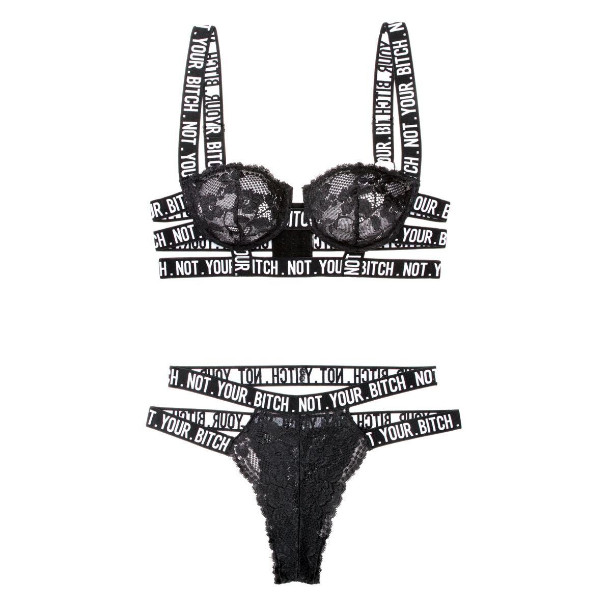 Set di Lingerie Fantasy Lingerie Nero (M/L)