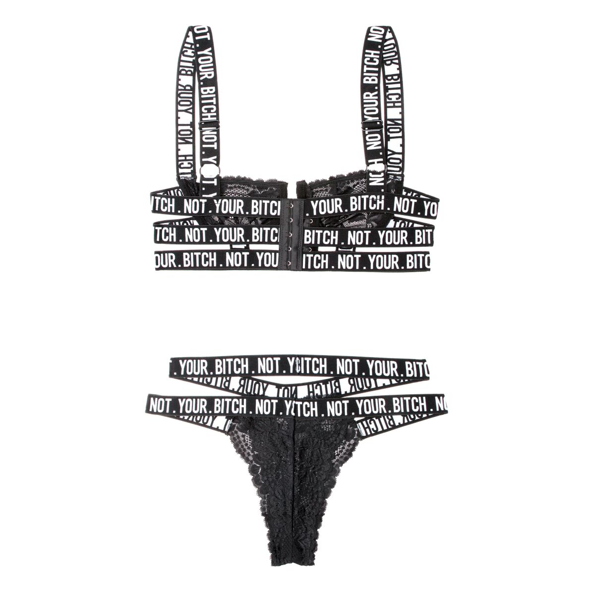 Set di Lingerie Fantasy Lingerie Nero (M/L)
