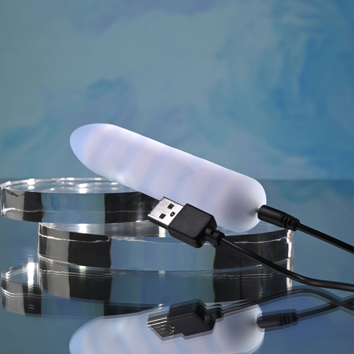 Vibratore Evolved Playboy Azzurro Bianco