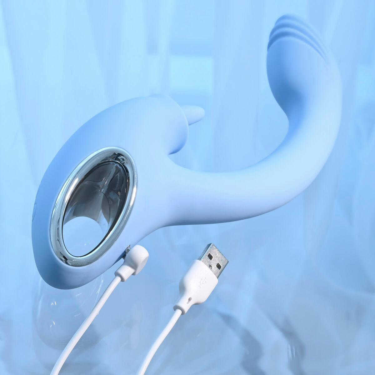 Vibratore Doppia Stimolazione Evolved Playboy Azzurro