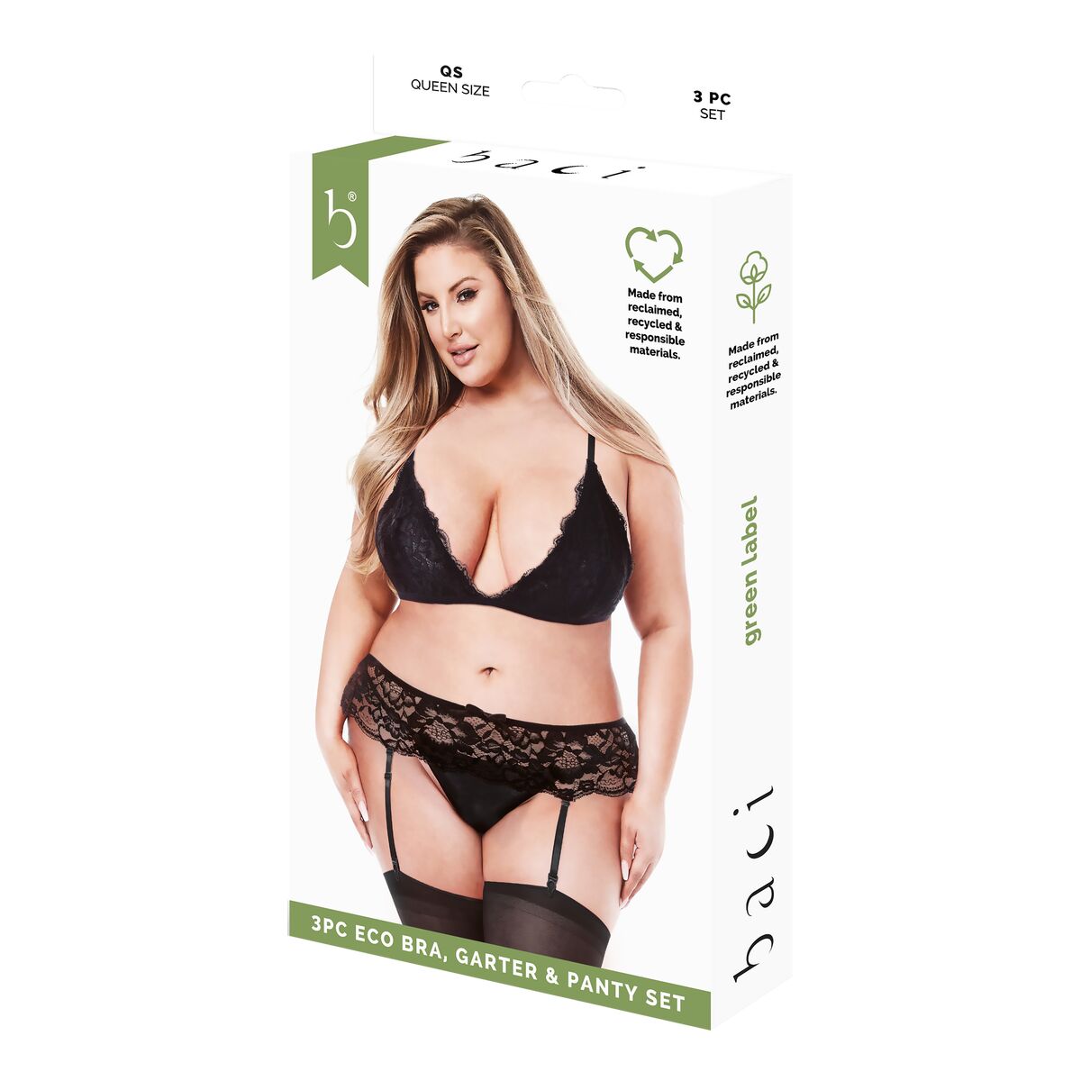 Set di Lingerie Baci Lingerie Nero (Queen size)