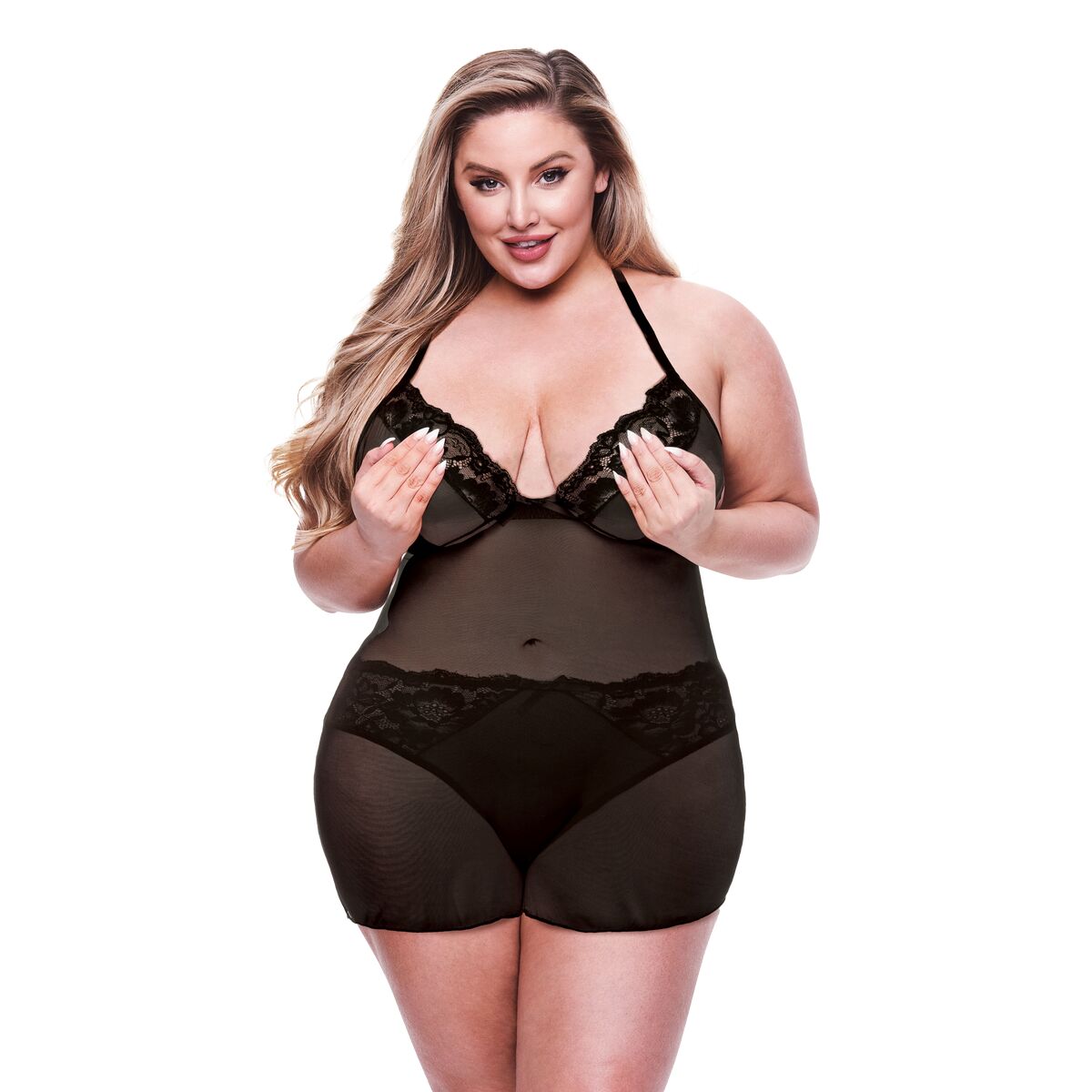 Set di Lingerie Baci Lingerie Nero (Queen size)