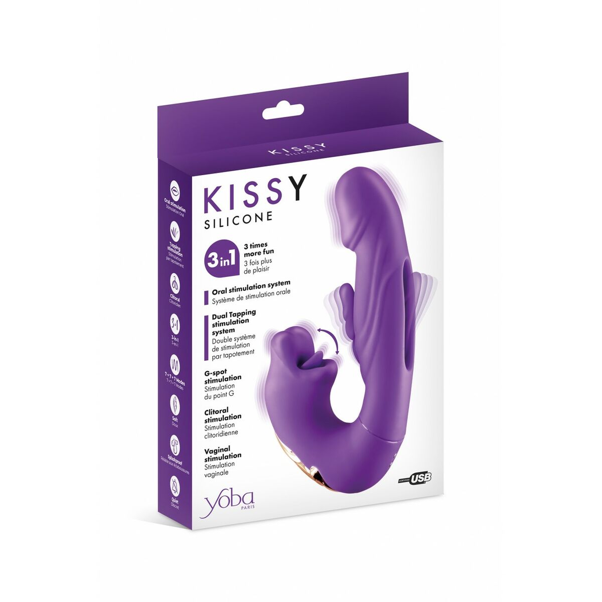 Vibratore Doppia Stimolazione Yoba Kissy  Porpora