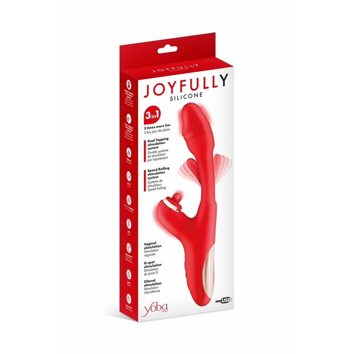 Vibratore Doppia Stimolazione Yoba JOYFULLY  Rosso