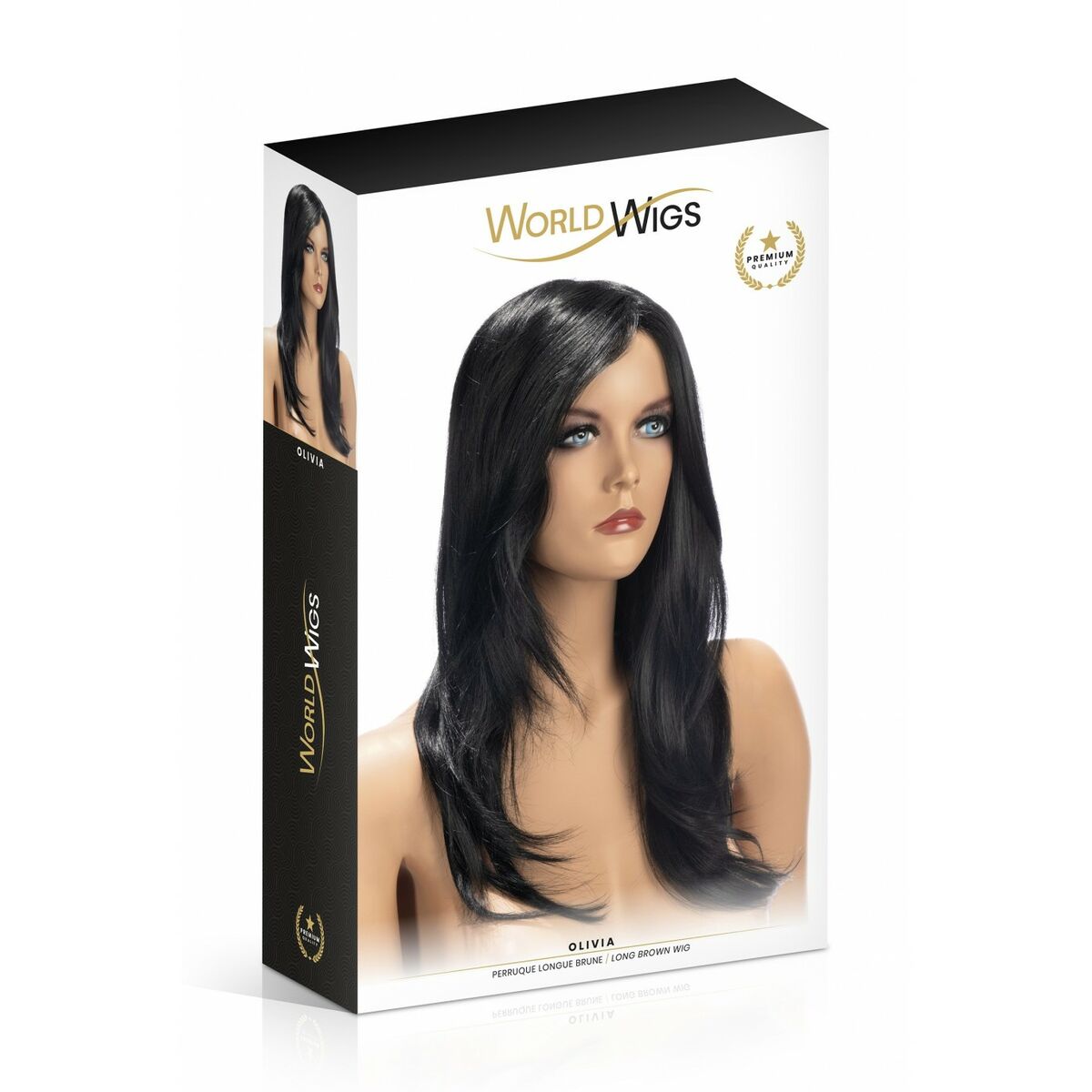Accesorio Erotico World Wigs Olivia Marrone Parrucca