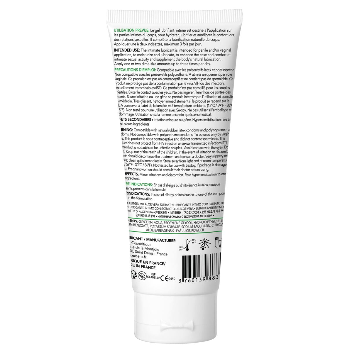 Lubrificante Exsens Aloe Vera 100 ml