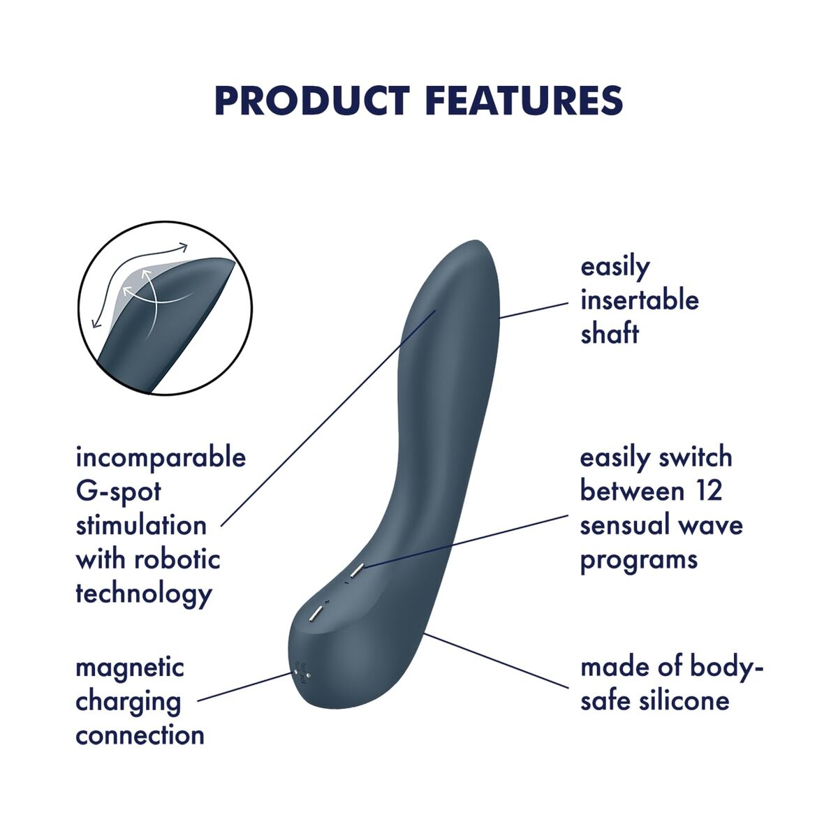 Vibratore per il Punto-G Satisfyer Blu scuro