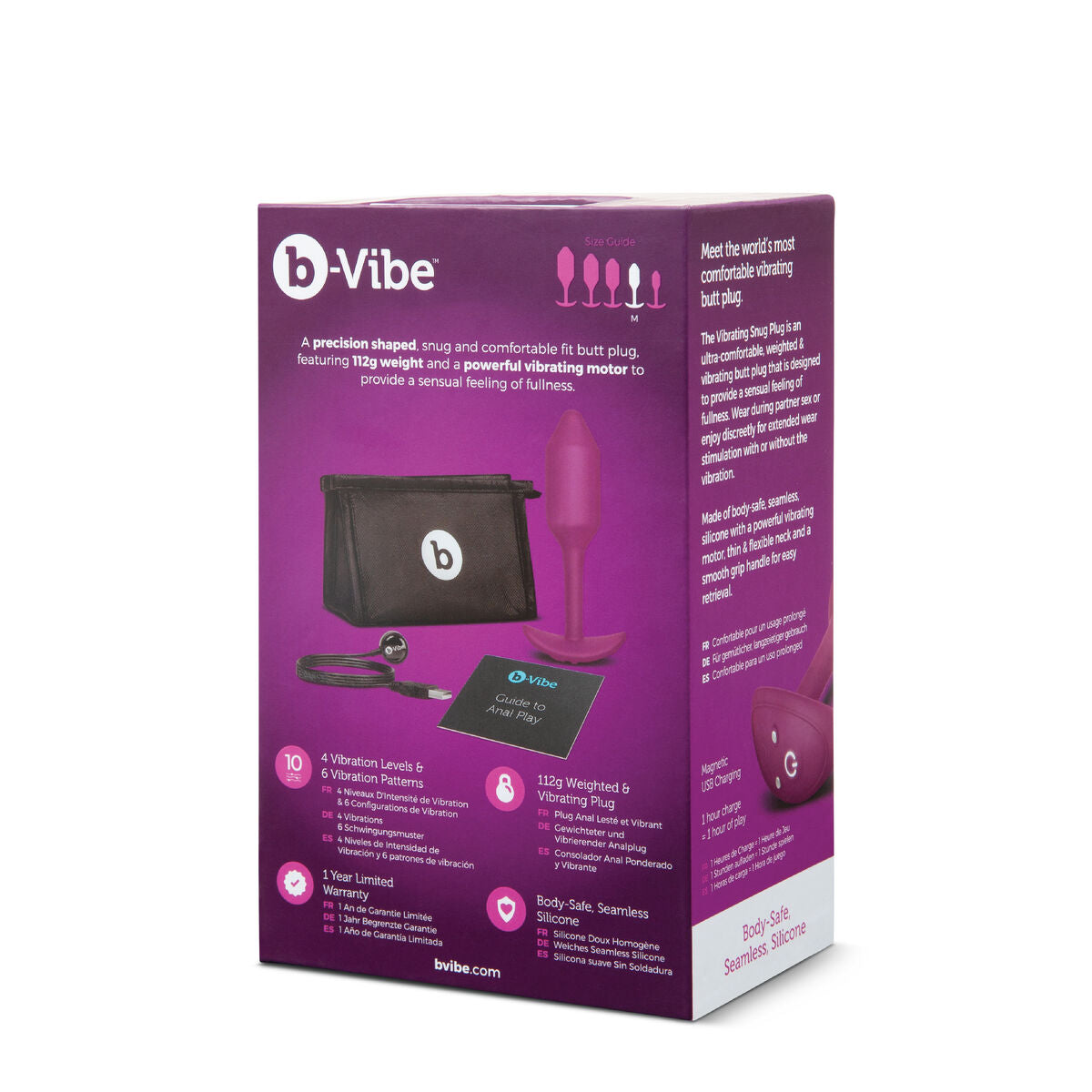 Butt Plug Snug M B-Vibe Vibrating Rosa