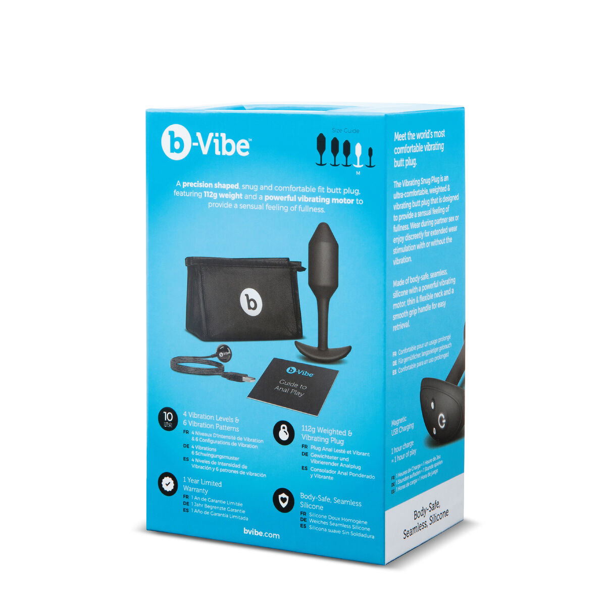 Butt Plug Snug M B-Vibe Vibrating Nero