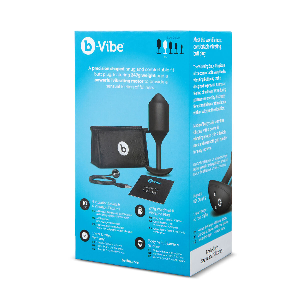 Butt Plug Snug XL B-Vibe Vibrating Nero