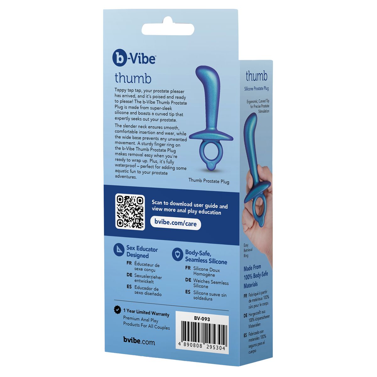 Plug Anale B-Vibe Azzurro (7,6 cm)