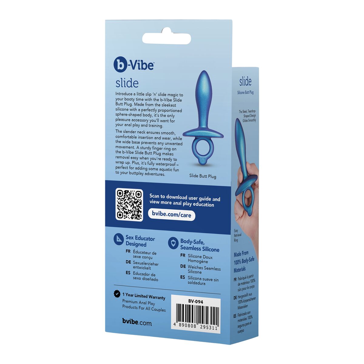 Plug Anale B-Vibe Azzurro (7,6 cm)