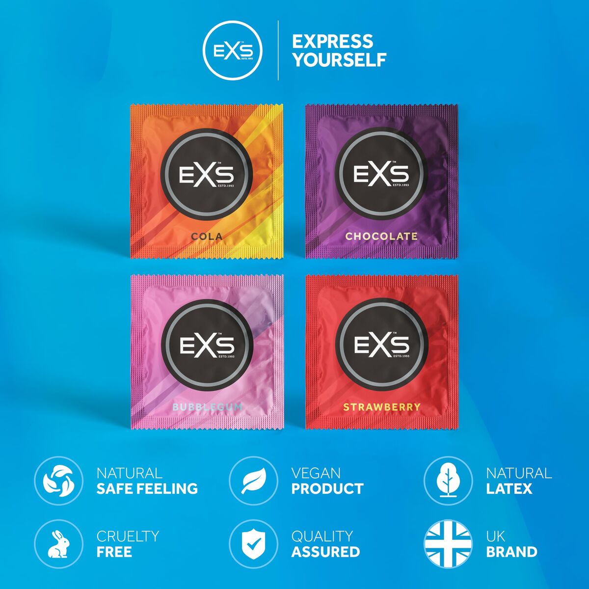 Preservativi EXS Cioccolato Coda Fragola Chewing Gum 144 Unità