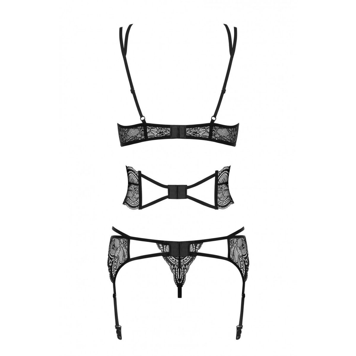 Set di Lingerie con Pizzo Obsessive Frivolla Nero S/M