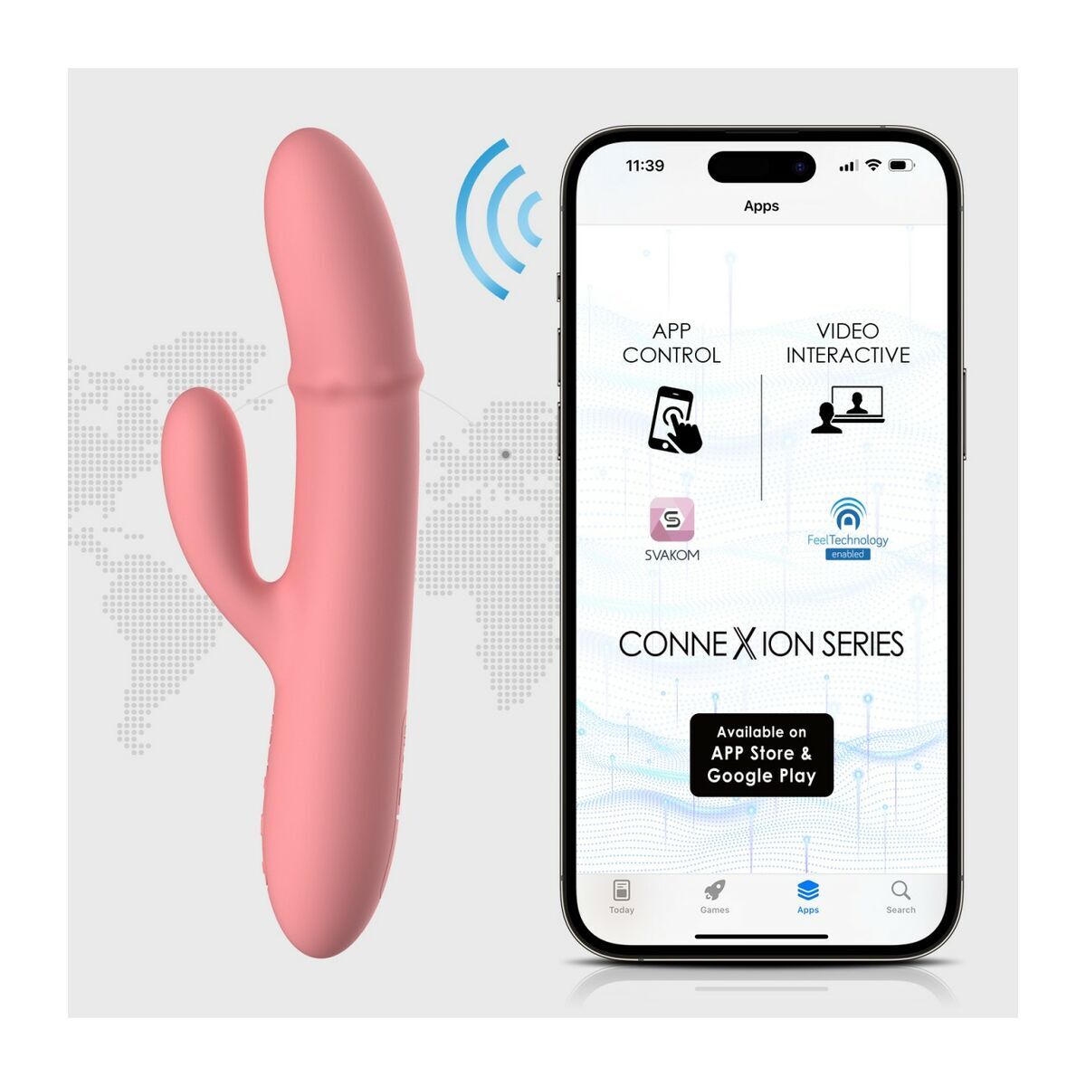 Vibratore Doppia Stimolazione Svakom Rosa Pesca