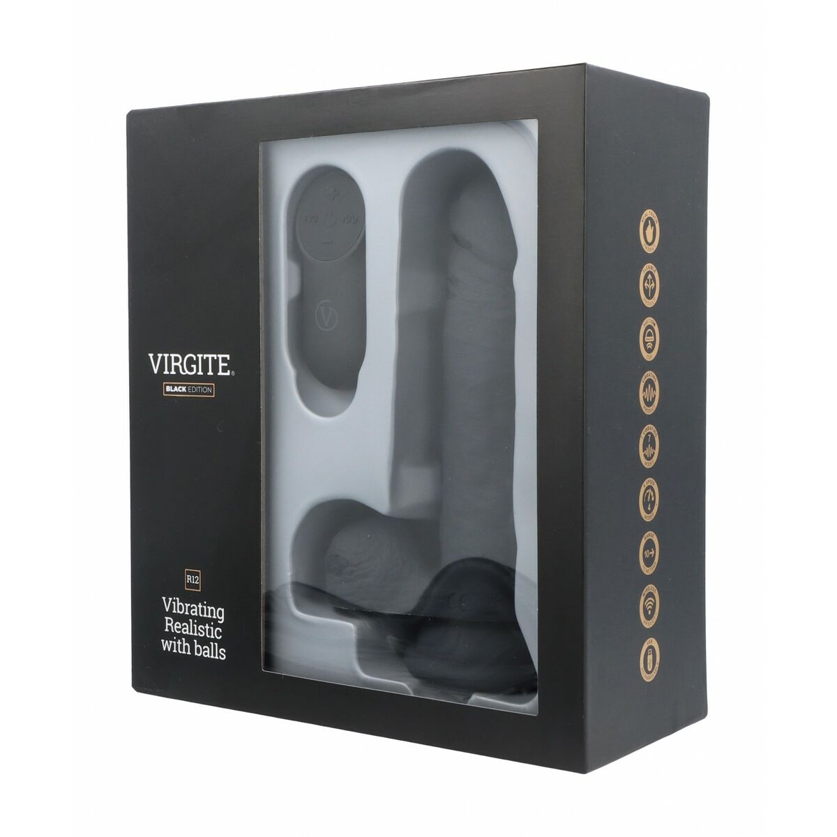 Dildo Realistico Virgite R12 Nero 14,4 cm
