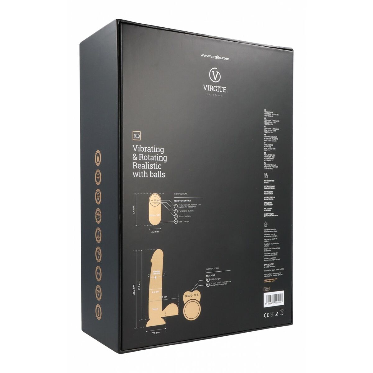 Dildo Realistico Virgite R10 Nero 21 cm