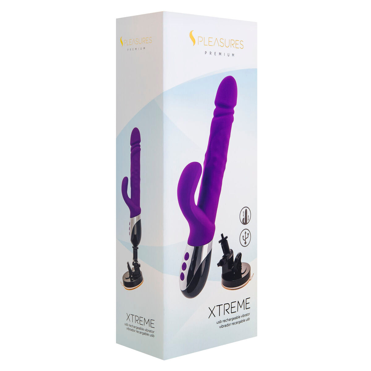 Vibratore Doppia Stimolazione S Pleasures Nero Lilla