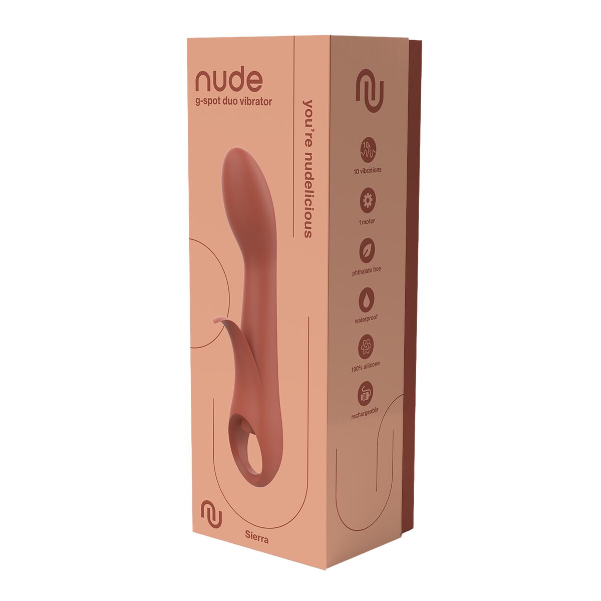 Vibratore Doppia Stimolazione Nude Marrone